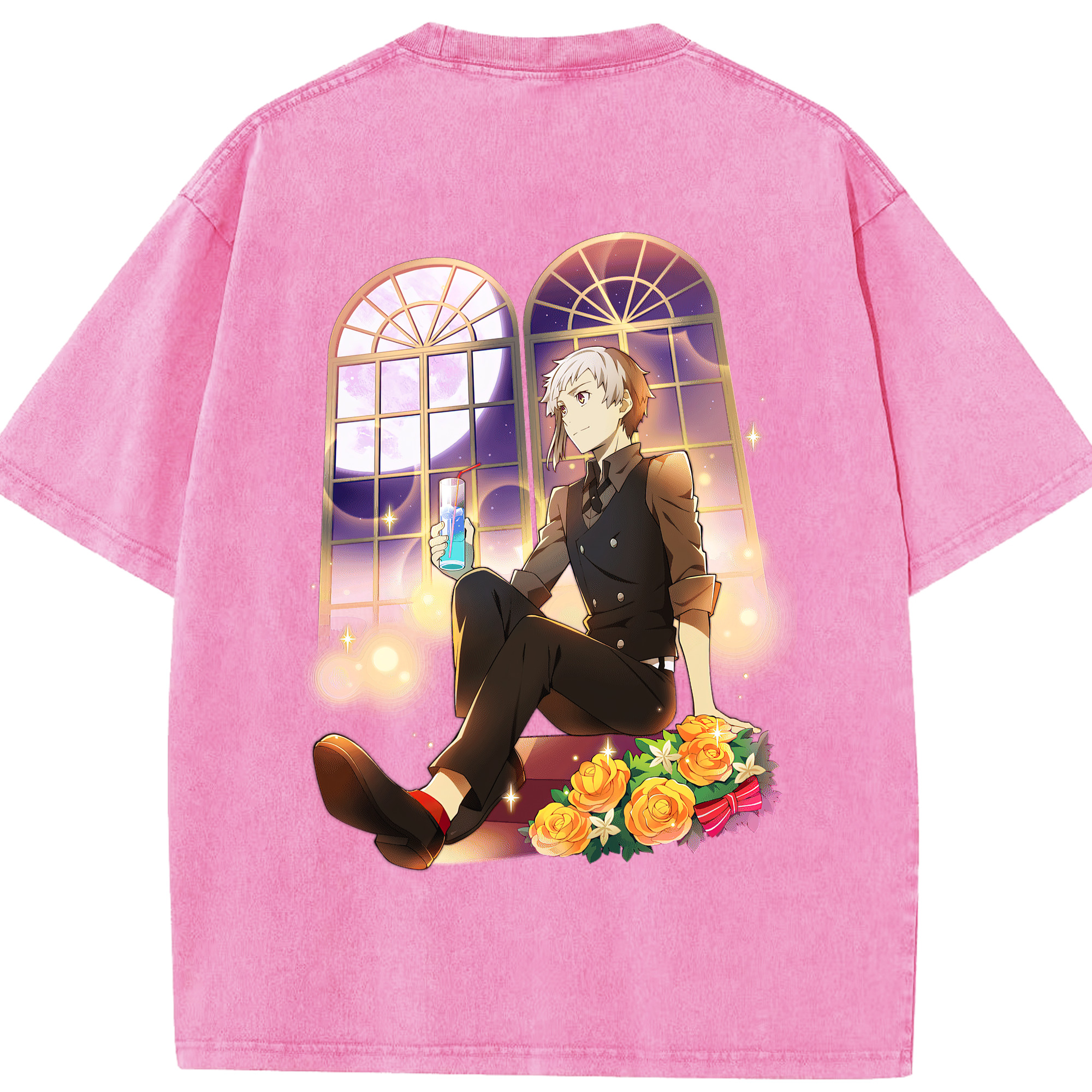 （画像用） 文豪ストレイドッグス Bungo Stray Dogs 綿100% ヴィンテージ風 半袖Tシャツ（背面プリント）